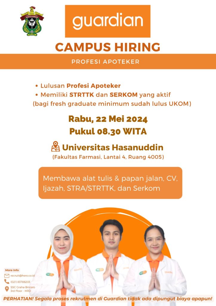 Guardian Campus Hiring Berkunjung Ke Fakultas Farmasi Unhas