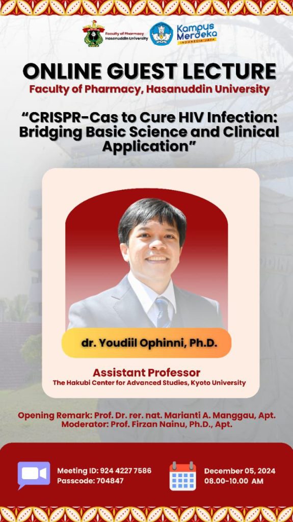 Kuliah Tamu Fakultas Farmasi Unhas: CRISPR-Cas untuk Pengobatan HIV