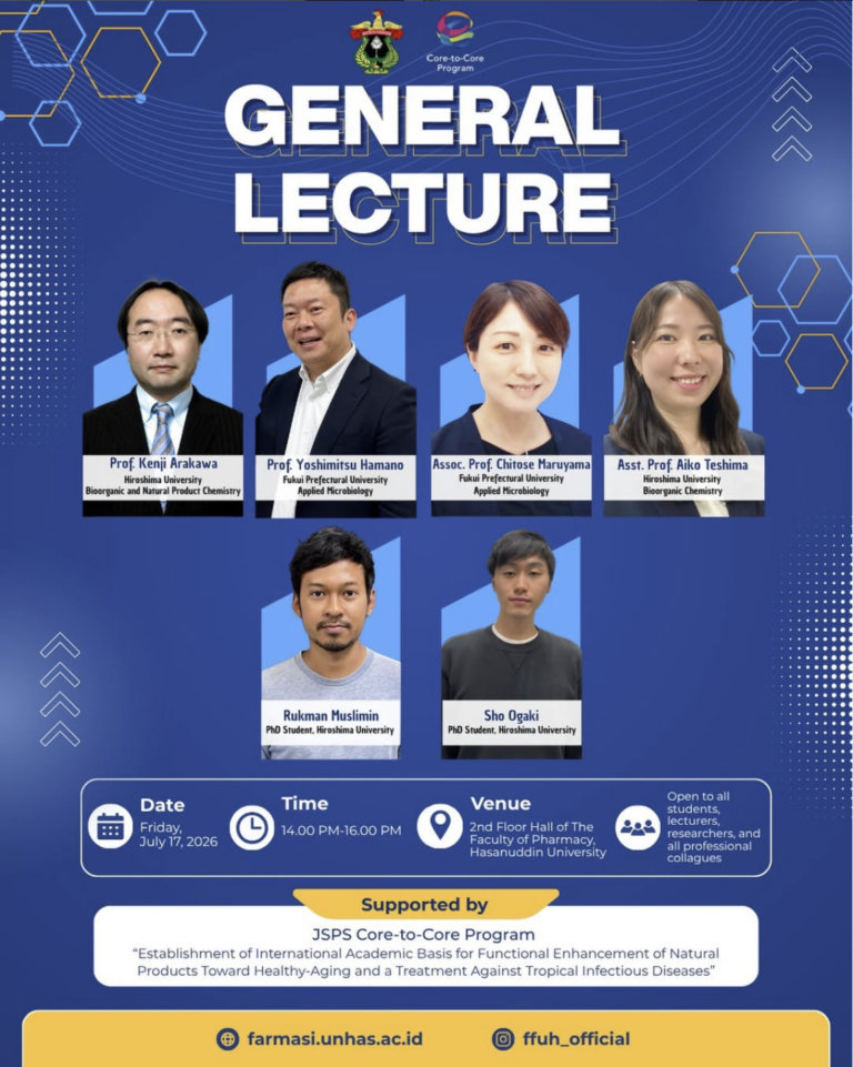 Fakultas Farmasi Unhas Selenggarakan General Lecture Bersama Akademisi Hiroshima dan Fukui Prefectural University
